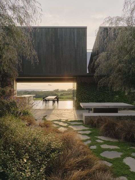 Merricks Farmhouse, Wismar Germany, Timber Cladding, Patio Interior, Courtyard Garden, Flat Roof, Large Homes, Small Gardens, Garden Spaces