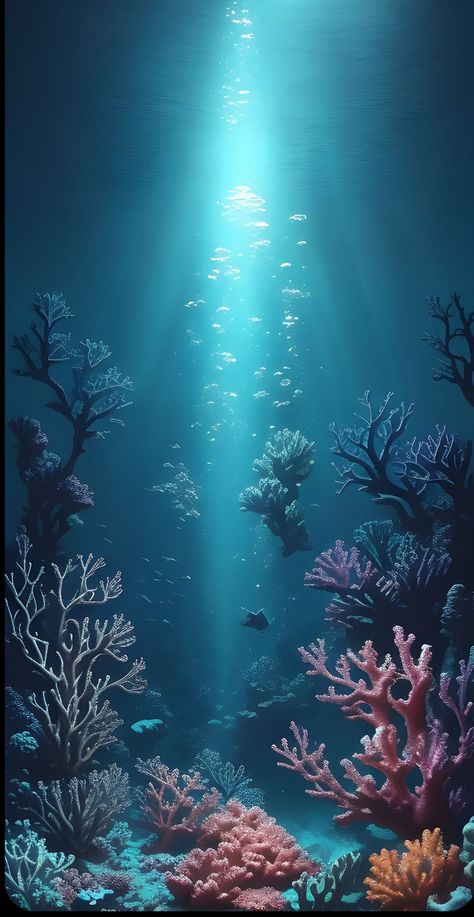 Underwater Ocean Wallpaper, Tropical Fish Wallpaper, Ocean Floor Aesthetic, Ocean Depths Aesthetic, Ocean Floor Art, Sea Floor Painting, Sea Floor Tattoo, Coral Reef Wallpaper Iphone, Aquarium Aesthetic Drawing