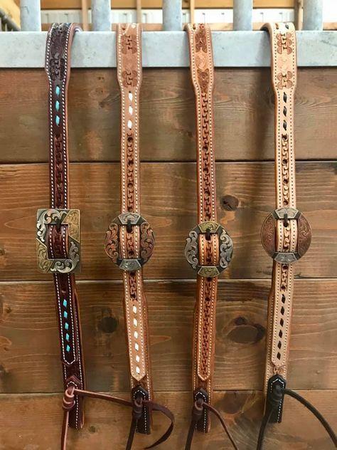 Ranch Horse Tack, Split Ear Headstall, Tooled Headstall, Halters For Horses, Barrel Racing Tack Sets, Leather Horse Tack, Horses Ranch, Leather Work Ideas, Headstalls For Horses