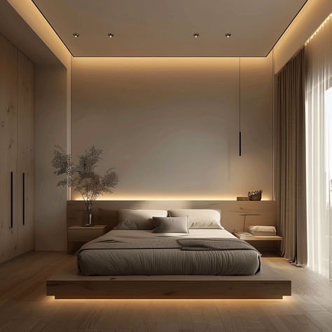 55 Minimalist Bedroom Ideas That Will Instantly Calm Your Mind - Edward George Woodworking Hacks, Modern Luxury Bedroom, Bedroom Wall Designs, Bedroom False Ceiling Design, Wall Designs, Bedroom Bed Design, 아파트 인테리어, Elegant Bedroom, Modern Bedroom Design