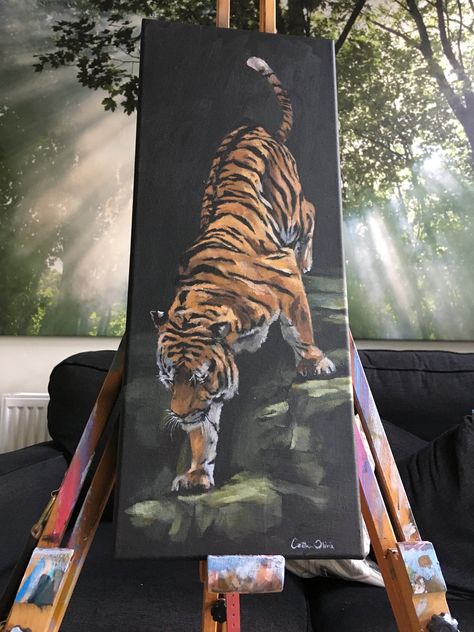 What To Paint On A Long Canvas, Acrylic Painting On Long Canvas, Painting On Long Canvas Art Ideas, Tattoo Painting Canvas, Acrylic Painting Long Canvas, Animal Acrylic Painting Ideas, Painting Ideas Long Canvas, Painting Ideas On Long Canvas, Tall Canvas Painting