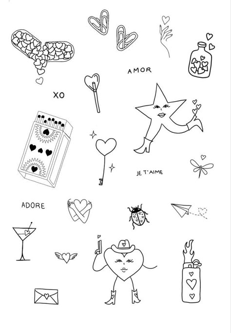 Ephemeral Tattoo, Handpoke Tattoo, Petite Tattoos, Tattoo Flash Sheet, Flash Sheet, Cute Little Tattoos, Small Hand Tattoos, Line Art Tattoos, Dainty Tattoos