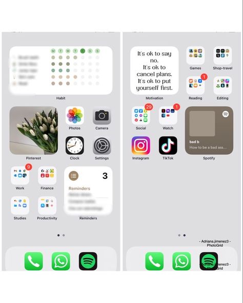 Widget Iphone Homescreen Ideas, Iphone Aesthetic Home Screen Ideas, How To Make Your Iphone Aesthetic Apps, Customize Iphone Home Screen Ideas, Apple Screen Ideas, Phone Screen Ideas Aesthetic, Iphone Lockscreen Widgets Ideas, Iphone Costumization Ideas, Ios Focus Ideas