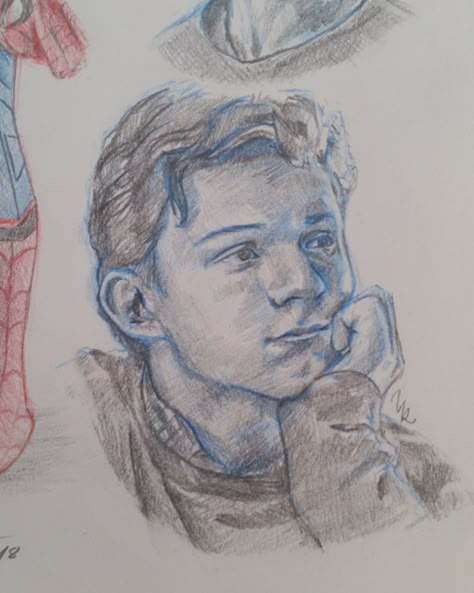 Sooooo cute Marvel Drawings, Tom Holland Spiderman, Peter Parker, Marvel Art, Tom Holland, A Drawing, Art Drawings Sketches, Art Sketches, Drawing Ideas