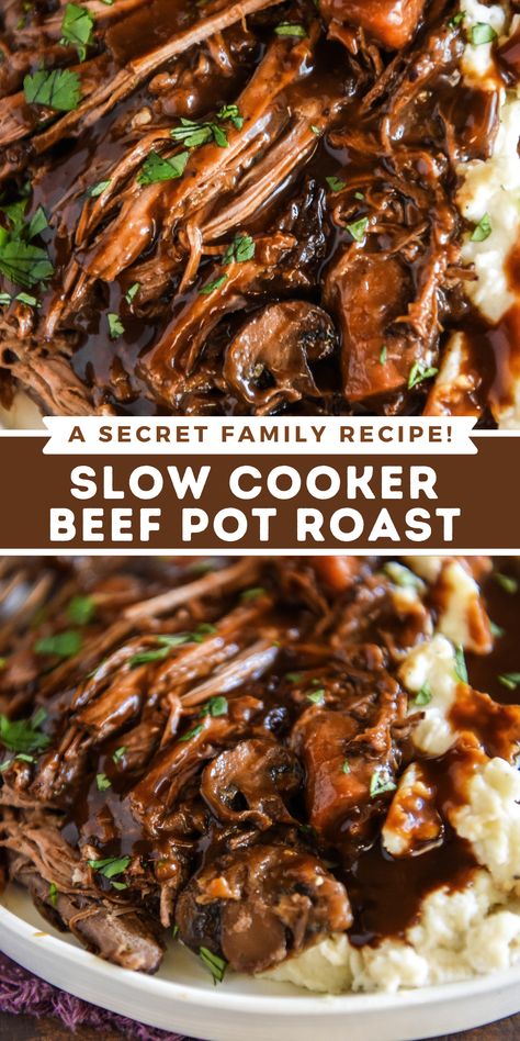 Easy Crockpot Pot Roast, Crockpot Pot Roast, Slow Cooker Pot Roast Recipes, Pot Roast Crock Pot Recipes, Chuck Roast Recipes, Best Pot Roast, Crockpot Healthy, Beef Pot Roast, Beef Roast