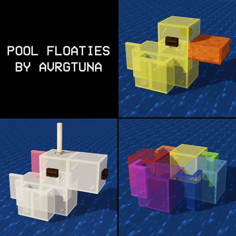 Minecraft Pool, Case Minecraft, Minecraft Decoration, Minecraft Hacks, Minecraft Banner Designs, Pool Floaties, Minecraft Farm, Easy Minecraft Houses, Mc Ideas