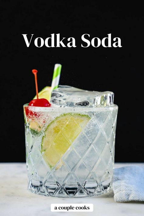 Vodka Soda Recipe, Red Wine Spritzer, Friday Cocktails, Best Vodka Cocktails, Vodka Mixed Drinks, Water Cocktails, Cocktails Vodka, Vodka Sour, Best Vodka