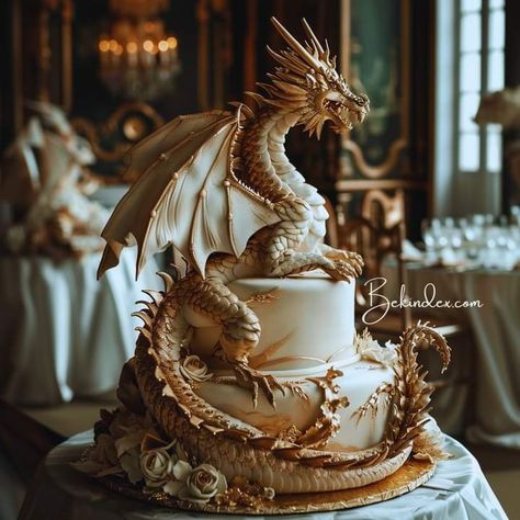 Dragon Wedding Cake, Extreme Cakes, Elegant Cake Design, 12th Birthday Cake, Dragon Cakes, Dragon Wedding, Dragon Cake, Birthday Cake Decorating Ideas, Fantasy Cake