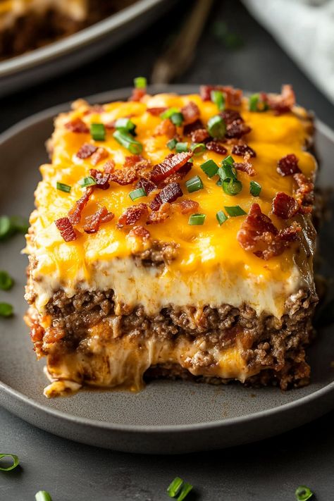 Cheesy Loaded Meatloaf Casserole - An Organized Chaos Loaded Meatloaf Casserole, Loaded Meatloaf, Burger Casserole, Cheesy Meatloaf, Meatloaf Casserole, Buttery Mashed Potatoes, Cheesy Appetizer, Ground Beef Stroganoff, Tapioca Pudding