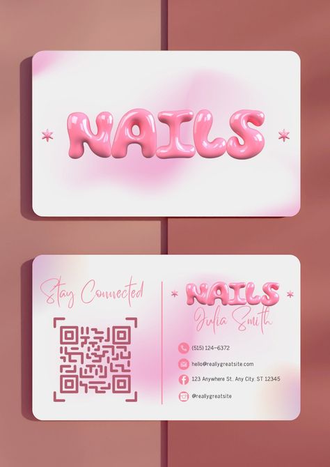 Transform Your Nail Business with Our Stylish Pink Business Card Template  Stand Out from the Crowd  Boost Your Clientele  Are you ready to take your nail business to the next level Our chic pink business card template is designed to help you make a lasting impression and attract more clients effortlessly Why Choose Our Template  Look Professional Elevate your brand with a sleek modern design that. #BusinessCardDesign #CreativeBusinessCards #ProfessionalDesign #UniqueBusinessCards Cute Nail Business Cards, Nails Cards Business, Glossy Business Card, Business Card Ideas Cute, Nail Cards Business Design, Nail Brand Design, Nails Business Card, Nail Business Branding, Business Card For Designer