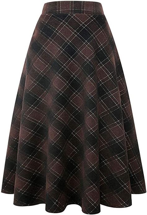 Christmas Skirts, Women Christmas Outfits, Long Wool Skirt, Wool Pleated Skirt, Tartan Skirts, Wool Plaid Skirt, Long Plaid Skirt, Fashion Outfits Winter, Plaid Wool Skirt