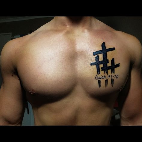 3 Crosses Tattoo Men, Cross Chest Tattoo, 3 Crosses Tattoo Design, 3 Crosses Tattoo, Crosses Tattoo, Thigh Tattoo Men, Rib Tattoos For Guys, 3 Crosses, Simple Cross Tattoo