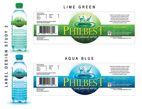 Philbest Pure Water Bottle Label Design on Behance Water Bottle Label Design, Corel Draw Design, Water Bottle Labels Template, Mini Printables, Chalkboard Drawings, Jar Packaging, Bottle Design Packaging, Bottle Label Design, Water Logo