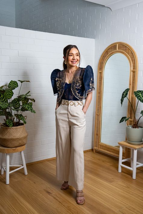 Mestiza Boleros Cropped Filipiniana, Filipiniana Blazer, Filipiniana Blazer Dress, Modern Filipiniana Blazer, Filipiniana Crop Top, Barong Tagalog, Filipiniana Dress, Mommy Outfits, Modern Outfits