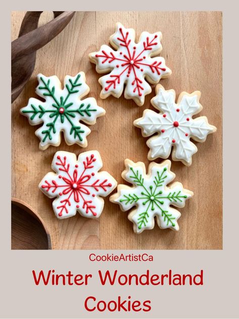 Christmas Snowflake Cookies, Holiday Cookies Decorated, Gift Cookies, Cookies With Royal Icing, Snowflake Cookies, Cookies Decorated, Winter Gift, Santa Clara, Decorated Cookies