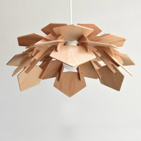 pogo D wood lamp pinecone by ARHIFAB on Etsy Laser Cut Lamps, 3d Templates, Wooden Light, Wood Pendant Light, Contemporary Floor Lamps, Wood Lamp, Wooden Lamp, Wood Lamps, Luminaire Design