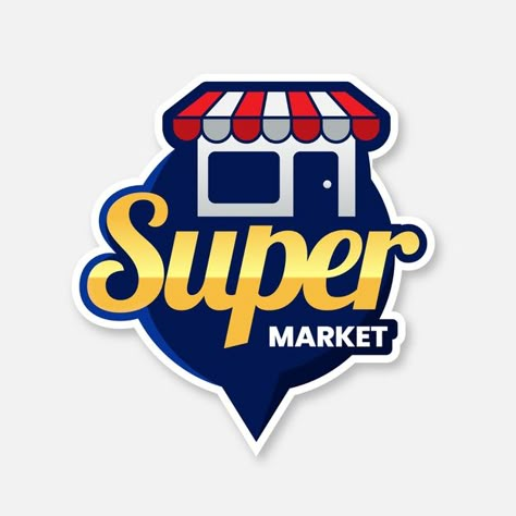 Logotipo de supermercado | Free Vector #Freepik #freevector #logo #negocios #diseno #plantilla Super Market Logo, Supermarket Logo, Market Logo, Fruit Logo, Supermarket Design, Mini Market, Super Market, Logo Ideas, Premium Vector