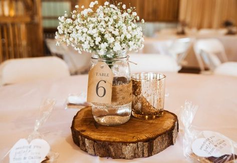 Rustic Wedding Centerpieces: 18 Unique Centerpiece Ideas for Tables Table Numbers Wedding Rustic, Wedding Centerpieces Mason Jars, Jar Centerpieces, Tafel Decor, Rustic Wedding Table, Rustic Wedding Centerpieces, Future Wedding Plans, Wedding Table Decorations, Wedding Table Centerpieces