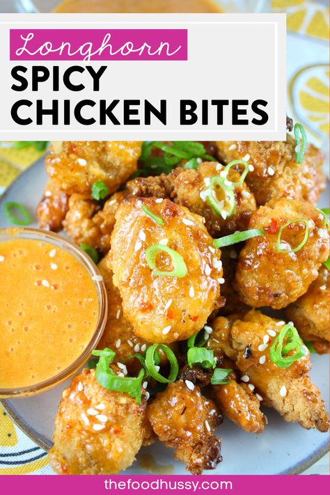 Chili’s Restaurant Recipes, Chili Ginger Chicken, Copycat Longhorn Chicken Bites, Longhorn Wings Recipe, Sweet Chili Chicken Bites, Copycat Longhorn Spicy Chicken Bites, Longhorn Spicy Chicken Bites Sauce, Long Horn Spicy Chicken Bites Recipe, Longhorn Chicken Bites