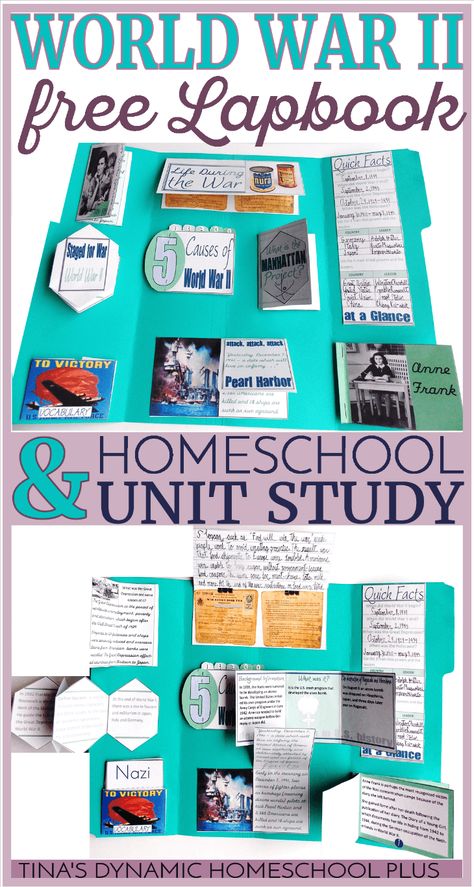 Free-World-War-II-Unit-Study-and-Lapbook-@-Tinas-Dynamic-Homeschool-Plus Free Unit Study, Vintage Line Art, Unit Studies Homeschool, Lap Book, Homeschool Social Studies, Jamie Hewlett, Homeschool History, Teaching History, Study History