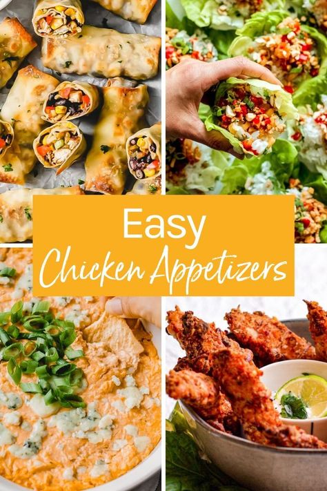 We love finger food!  Appetizers are our favorite food group, especially appetizers made with chicken. From wings to nachos, we’ve got you covered for starters.These chicken recipes can be served as appetizers or a main meal. #appetizerrecipes #chickenappetizers #fingerfood #reciperoundup #easychickenrecipes Chicken Starters, Chicken Appetizer Recipes, Chicken Appetizer, Appetizers For A Party, Chicken Appetizers, Korean Fried Chicken, Tasty Chicken, Party Finger Foods, Finger Food Appetizers