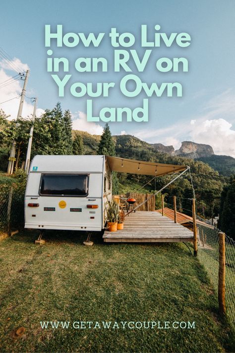 Rv For One Person, Rv Trailer Living, Living In Rv While Building A House, Rv Living On Your Own Land, Handicapped Accessible Rv, Rv Living On Land, Rv On Land, Camper On Land, Off Grid Rv Living