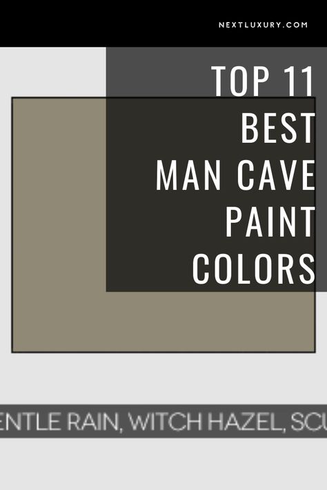 If you’re looking to revamp and redesign that old basement or spare room in the house into a man cave, the first thing you’ll need to consider is which paint color to go with. A trip to Home Depot or Lowes might give you a general idea, but you’re also going to get bombarded with an endless number of paint pallets to choose from. #nextluxury #homedesign #homedecor #homedecorideas Basement Man Cave Paint Colors, Mancave Paint Color Ideas, Mens Man Cave Ideas, Man Cave Colors Paint, Man Cave Paint Ideas Color Schemes, Pub Paint Colors, Home Bar Paint Colors, Bourbon Room Paint Colors, Mens Home Office Paint Colors