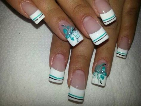 00s Nails, Nails 2000s, Mcbling Nails, 2000s Nails, Aqua Nails, Punk Nails, Duck Nails, Edgy Nails, Simple Gel Nails