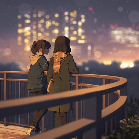 Arte Aries, Friend Anime, Dreamy Art, Anime Best Friends, Anime Scenery Wallpaper, The Night Sky, Anime Scenery, Cute Cartoon Wallpapers, Cartoon Wallpaper