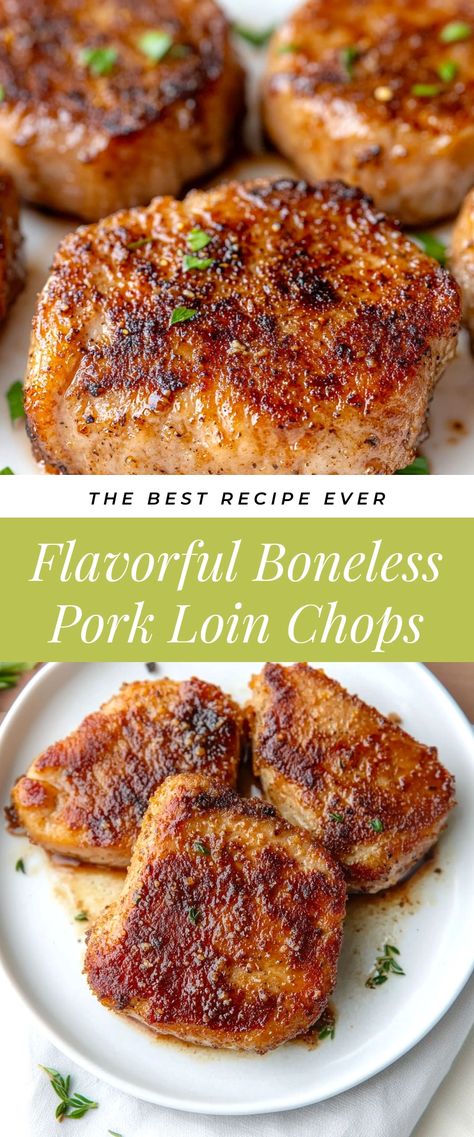 Image for Flavorful Boneless Pork Loin Chops Boneless Pork Loin Center Cut Chops Recipes, Boneless Pork Recipes For Dinner, Pork Chop Oven Recipes Boneless, Tender Boneless Pork Chop Recipes, Pork Loin Chop Recipes, Pork Loin Chops Recipes Boneless, Boneless Pork Loin Chop Recipes, Pork Loun, Pork Cutlets Recipe