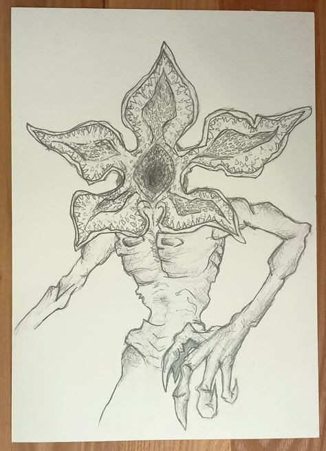 Demogorgon Art Has No Rules, Stranger Things Monster, Stranger Things Tattoo, Stranger Things Demogorgon, Demogorgon Stranger Things, Harry Potter Art Drawings, Nightmares Art, Notebook Drawing, Monster Drawing