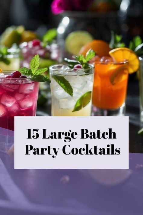 Unlock a world of flavor with our ultimate guide to large batch party cocktails 🍹! Dive into 15 amazing recipes that are perfect for gatherings of all sizes. Cheers to unforgettable moments! Signature Brunch Cocktails, Best Big Batch Cocktails, Cocktails For Brunch, Batch Wedding Cocktails, Bulk Mixed Drinks Recipes, Large Party Drinks, Easy Cocktail Recipes For A Crowd, Trending Cocktails 2024, Large Batch Shots