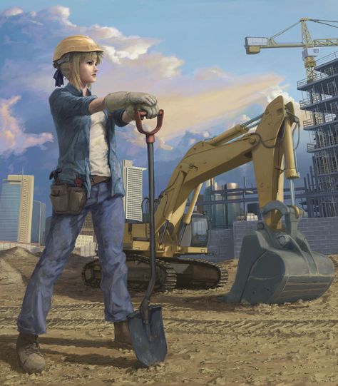 Fate/Construction Worker | Fate (Type-Moon) | Know Your Meme Art Uniform, Drawing Competition, Moon Images, Construction Drawings, Construction Worker, Type Moon, Fate Series, Stay Night, Fate Stay Night