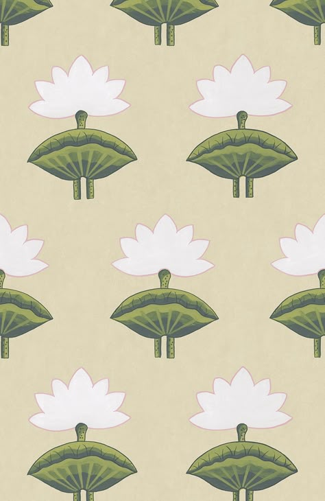 Pichwai Lotus Mia Reay Wallpaper Pichwai Lotus, Nyc Wallpaper, Parchment Design, Pichwai Art, Pichwai Painting, Mughal Art Paintings, Indian Motifs, Lotus Print, Sky Tree