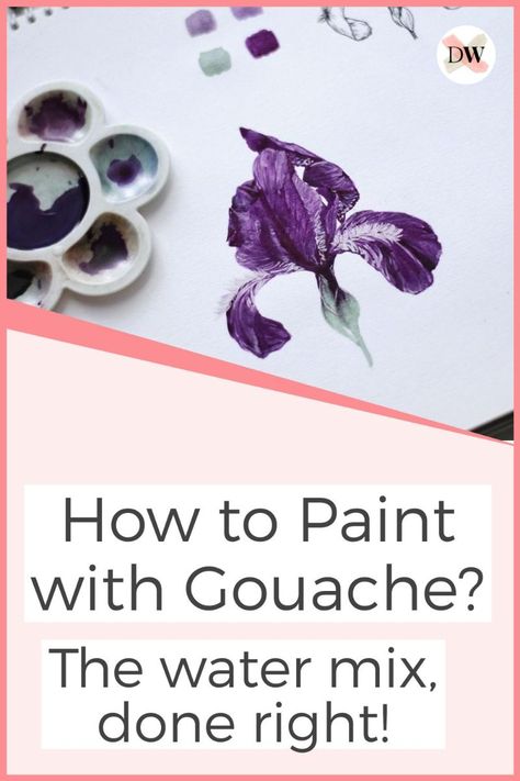 Gouache is a fantastic medium and is often known as ‘opaque’ watercolor. But does it need as much water as watercolor paints? Here’s what you need to know! Guache Art Tutorial, Guache Painting Ideas, Gouache Art Inspiration, Gouache Techniques, Paint With Gouache, Gouache Painting Techniques, Watercolor 101, Gouache Painting Ideas, Opaque Watercolor