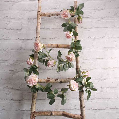 Pink Rose Garland, Flower Garland Wedding, Romantic Bedroom Decor, Artificial Garland, Rose Garland, Vine Wall, Light Pink Rose, Pink Rose Flower, Balloon Banner