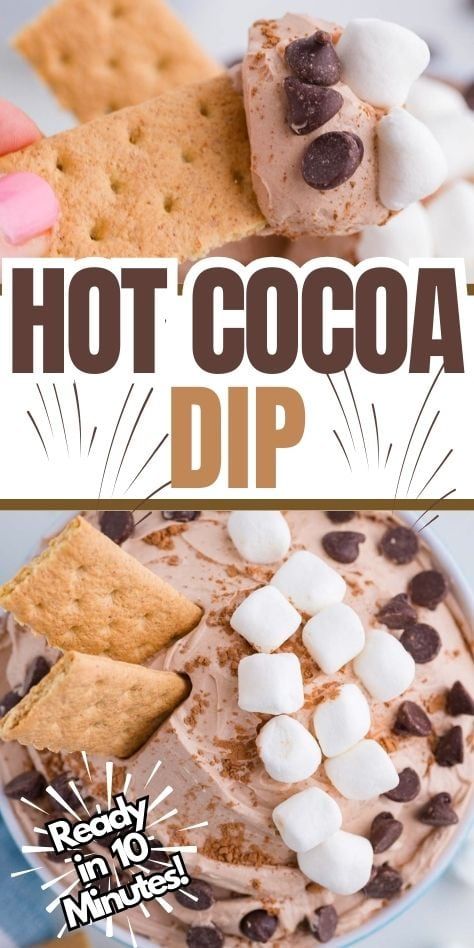 This no bake hot cocoa dip is made with cream cheese, marshmallow fluff, and Cool Whip. Hot Cocoa Dip With Cream Cheese, Marshmallow Cool Whip Dessert, Dips With Marshmallow Fluff, Snacks With Marshmallow Fluff, What To Do With Cool Whip, Hot Chocolate Dip Cool Whip, Cool Whip Ideas, Christmas Desert Dips, Fluff Dips