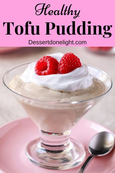 Silken Tofu Pudding Tofu Pudding Recipe, Tofu Custard, Pudding Recipes Vanilla, Silken Tofu Pudding, Easy Mousse Recipes, Tofu Desserts, Easy Mousse, Vanilla Pudding Recipe, Tofu Dessert