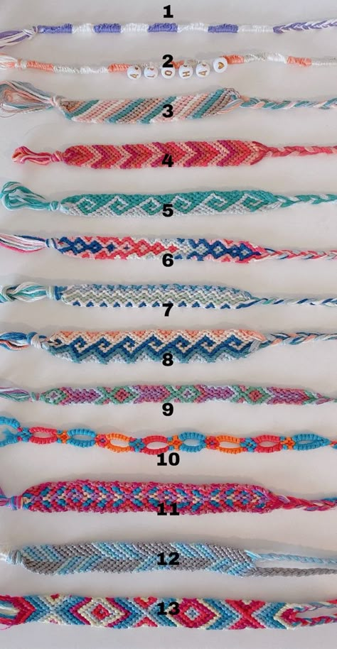 Custom Friendship Bracelets - Etsy Portugal Thread Bracelets Designs, Summer Thread Bracelets, Cute Friendship Bracelets Colors, Friendship Bracelets Chevron, Bracelet Patterns String, Summer Friendship Bracelets Pattern, Friendship Bracelets Thread, Summer String Bracelets, Friendship Bracelets Designs Pattern