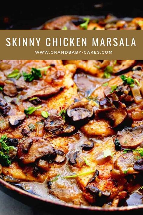 Looking for healthy chicken recipes? Try this Healthy Chicken Marsala.This delicious skinny chicken marsala from is lightened up on fat but not flavor! #chicken #chickenmarsala #italian #recipe #light Healthy Chicken Marsala, Chicken Lombardy, Marsala Chicken Recipes, Marsala Wine, Italian Recipe, Chicken Marsala, Mushroom Chicken, Olive Garden, Recipes Chicken