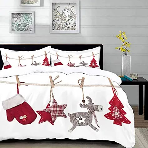 Amazon.es: edredón de navidad Holiday Bedding Walmart, Christmad Bed, Children Christmas Bedding, Christmas Comforters Walmart, Christmas Sheets, Rustic Quilts, Christmas Quilting Projects, Kids Christmas Bedding Bedding & Blankets, Christmas Bedding