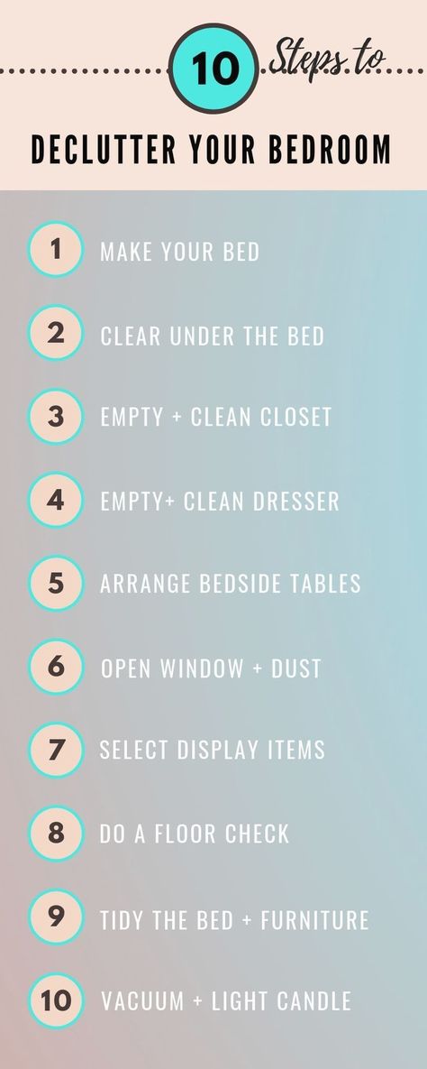 Here's the best way to declutter your bedroom brokend down into 10 steps. The order actually is actually really important here as you'll see. Clean Dresser, Math Quiz, Room Cleaning Tips, Declutter Bedroom, Cleaning Painted Walls, Simple Questions, Bedroom Minimalist, Wardrobe Organisation, Tough Decisions