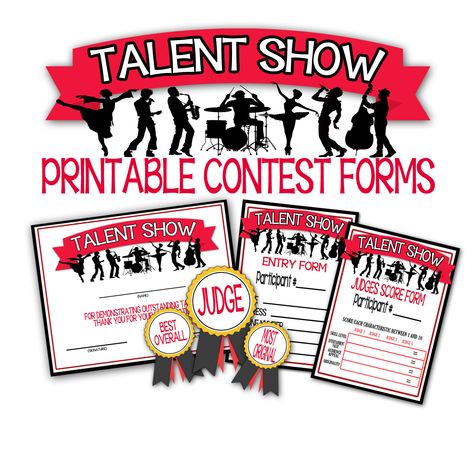 Talent Show Printable Contest Forms, Talent Show Participation Awards, Talent Show Awards, Talent showcase, Talent Show Judges Ribbons #judgingforms #awardribbons Talent Show Ideas, Participation Award, Valentine Party Game, Family Trip Ideas, Valentine Bingo, Award Ribbons, Award Ribbon, Valentines Games, Class Games