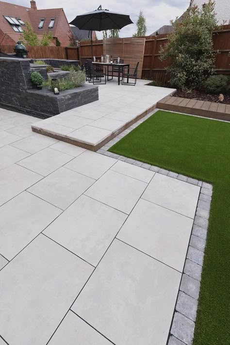 Garden Design Patio, Patio Plan, Garden Slabs, Porcelain Paving, Concrete Patio Designs, Patio Pavers Design, Driveway Paving, Contemporary Garden Design, Patio Deck Designs