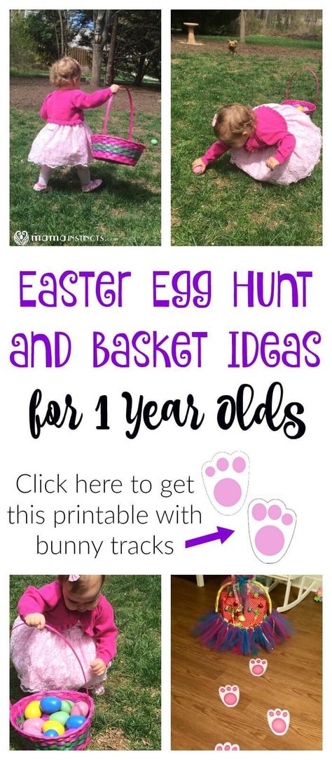 This is the ultimate guide to make your child's first Easter a fun family tradition. Find out how to set up an easter egg hunt for 1 year olds, what to put in the easter basket and get printable bunny tracks to make your Easter special. #easter #easteregghunt #oneyearold #easterbasket #bunnytracks Baby First Easter Basket, First Easter Basket Ideas, Bunny Tracks, First Easter Basket, Baby First Easter, Easter Egg Stuffers, Egg Stuffers, Easter Egg Hunt Party, Egg Hunt Party