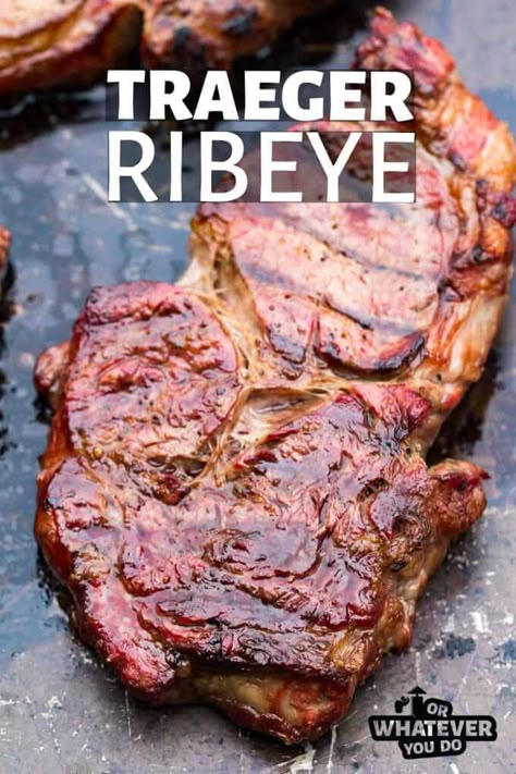 Ribeye On Traeger Grill, Steaks On Traeger Grill, Pellet Grill Ribeye Steaks, Smoker Steak Recipe, Smoked Rib Eye Steak, Steaks On Pellet Grill, Traeger Steak Recipes, Pellet Grill Steaks, Pellet Grill Steak Recipes