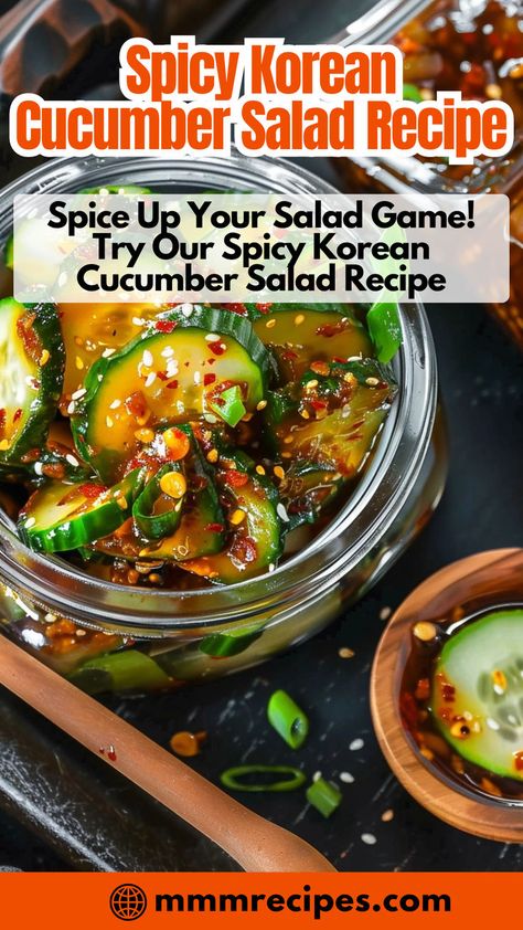 Beat the heat with this zesty and refreshing spicy Korean cucumber salad. A perfect balance of flavors to tantalize your palate! 🥒🌶️ #KoreanFood #SaladLovers #HealthyEating #SpicyRecipes #EasySalads Korean Pickles, Spicy Korean Cucumber, Fulfilling Meals, Refreshing Dinner, Korean Salad, Korean Cucumber Salad, Korean Cucumber, Spicy Cucumber Salad, Plant Based Cooking