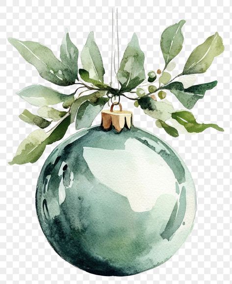 Painting Of An Ornament, Christmas Balls Watercolor Art, Watercolor Christmas Ornaments Art, Watercolour Christmas Ornaments, Christmas Ball Watercolor, Watercolor Ornaments Diy, Christmas Ornaments Watercolor, Watercolor Christmas Bulbs, Watercolor Ornament Painting