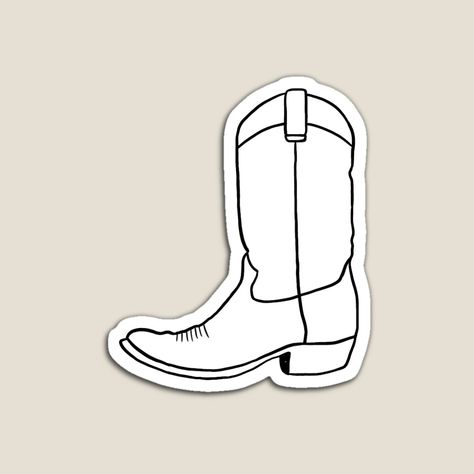 Get my art printed on awesome products. Support me at Redbubble #RBandME: https://www.redbubble.com/i/magnet/Cowboy-boot-simple-outline-by-Madeline-13/126409393.TBCTK?asc=u Cowboy Boot Doodle, Cowboy Boot Outline, Cowboy Boot Tattoo, Diy Gifts For Mom, Outline Designs, Cowboy Boot, Metal Work, Tattoo Stencils, Work Ideas