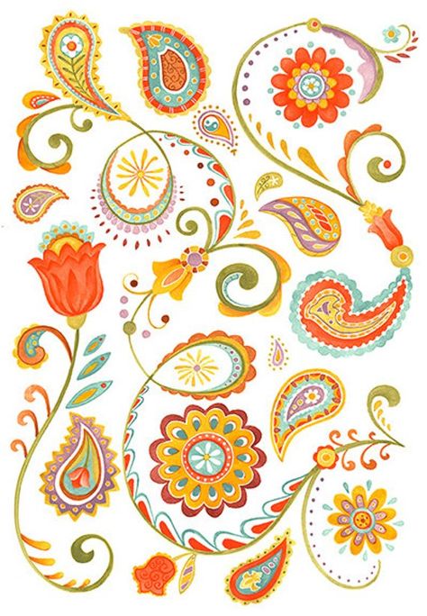 Flower Print Pattern, Paisley Flower, Map Vintage, Paisley Art, Home Decor Crafts, Bohemian Pattern, Chic Bohemian, Trendy Flowers, Bohemian Print